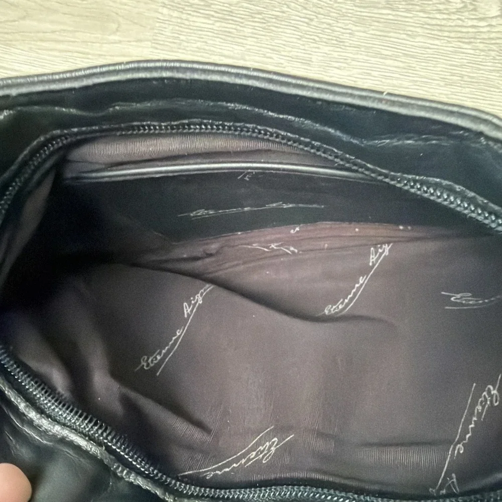 Vintage Etienne Aigner Black Leather Purse Handbag Bag Woman's Clutch Very Nice